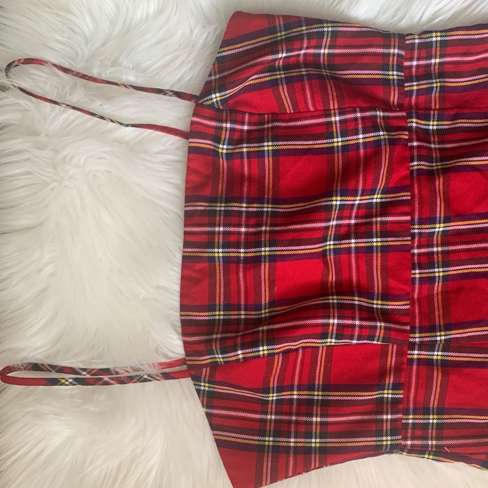 Plaid Spaghetti Strap Mini Dress